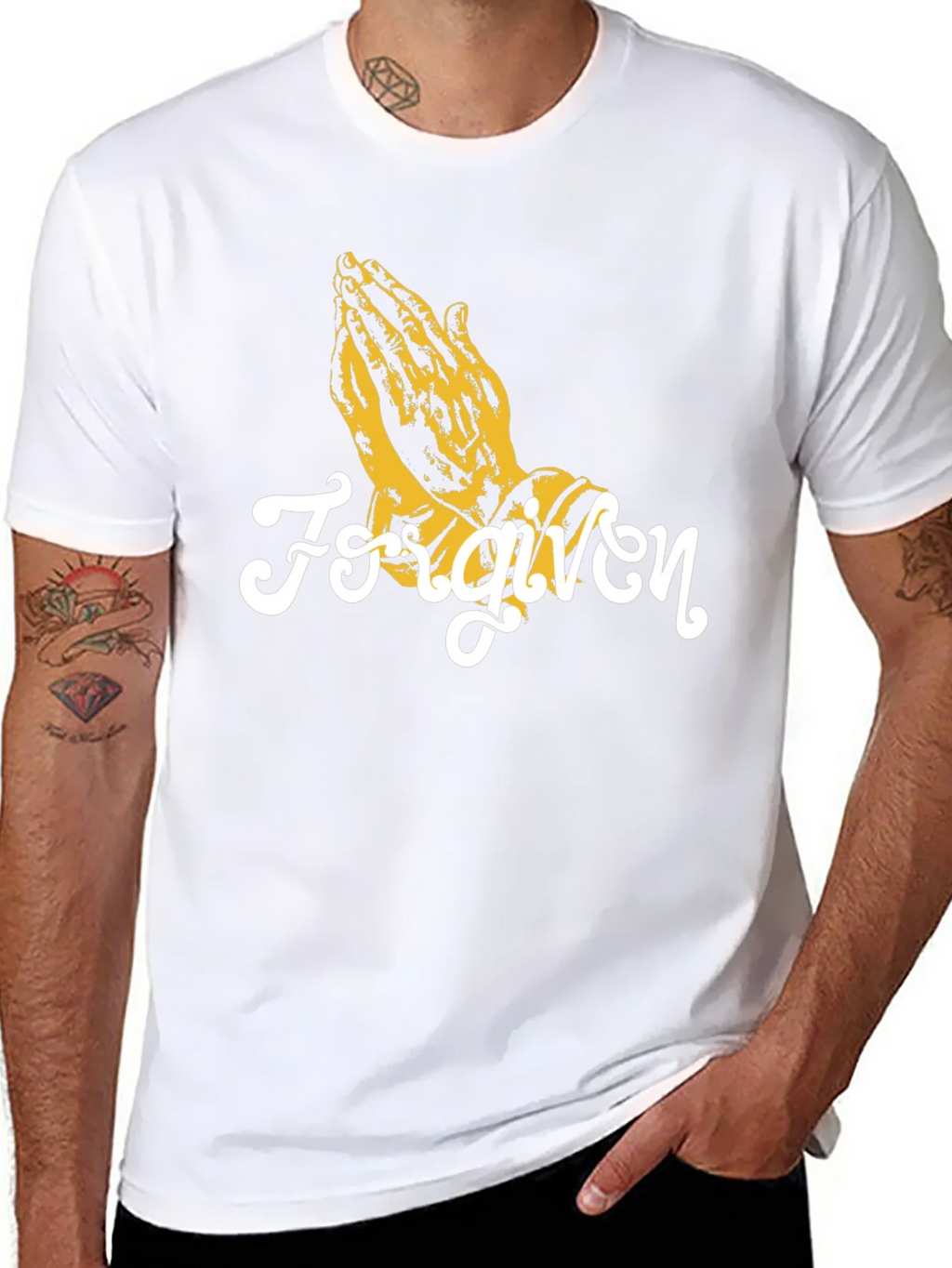 Forgiven Praying Hands Graphic T-Shirt