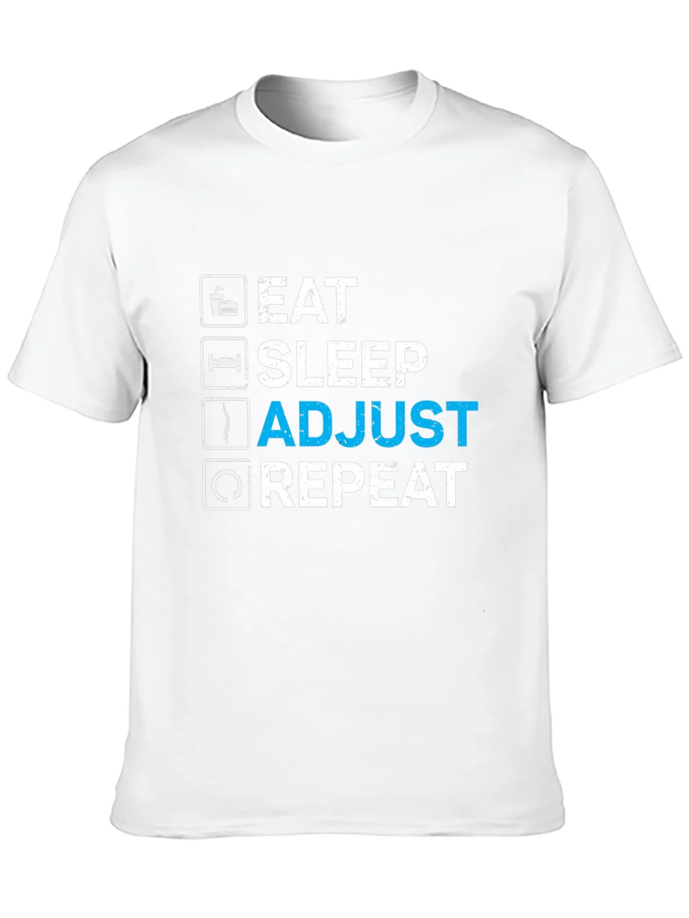 Eat Sleep Adjust Repeat Black Graphic T-Shirt