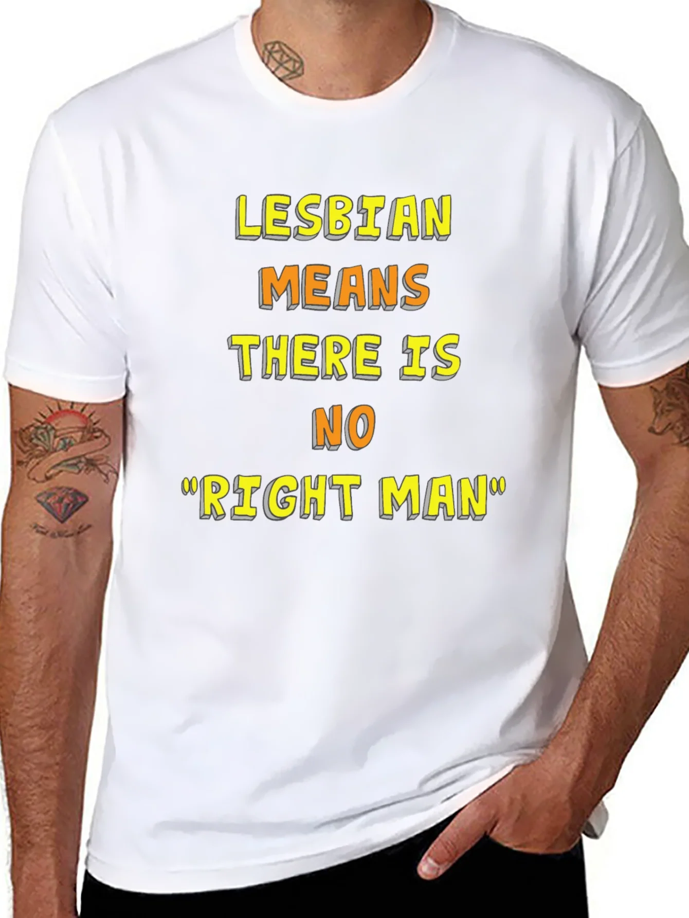 Lesbian Pride T-Shirt - No Right Man Statement Tee