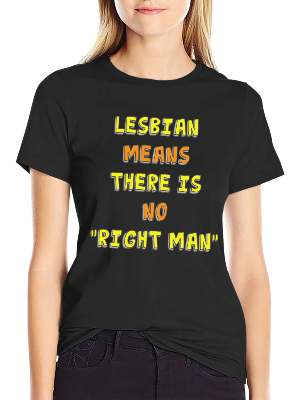 Lesbian Pride T-Shirt - No Right Man Statement Tee
