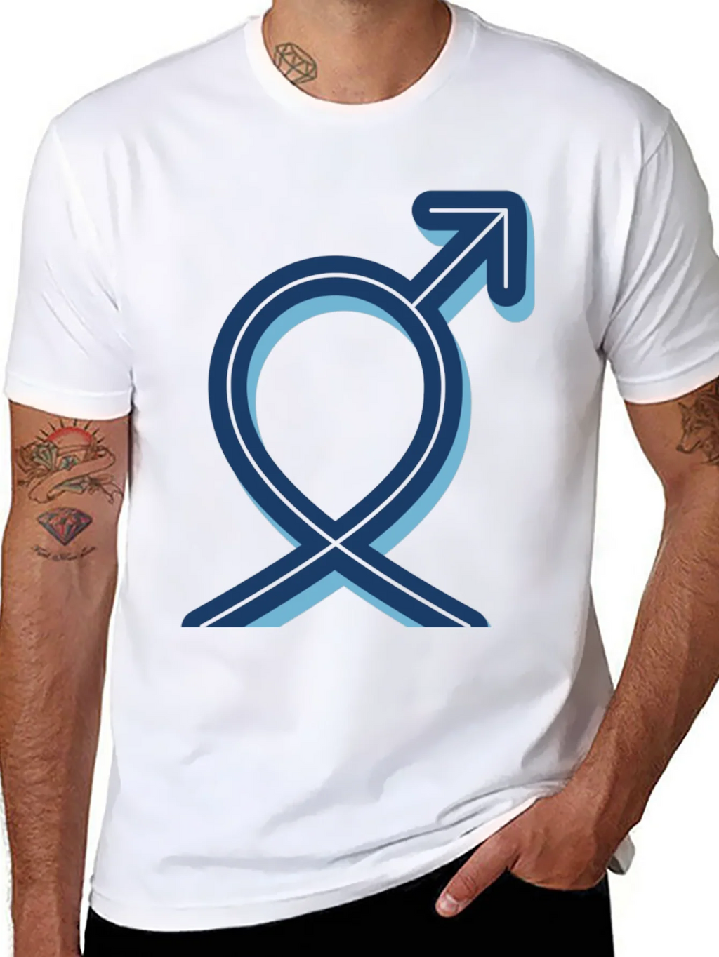 Mens Black T-Shirt with Gender Symbol