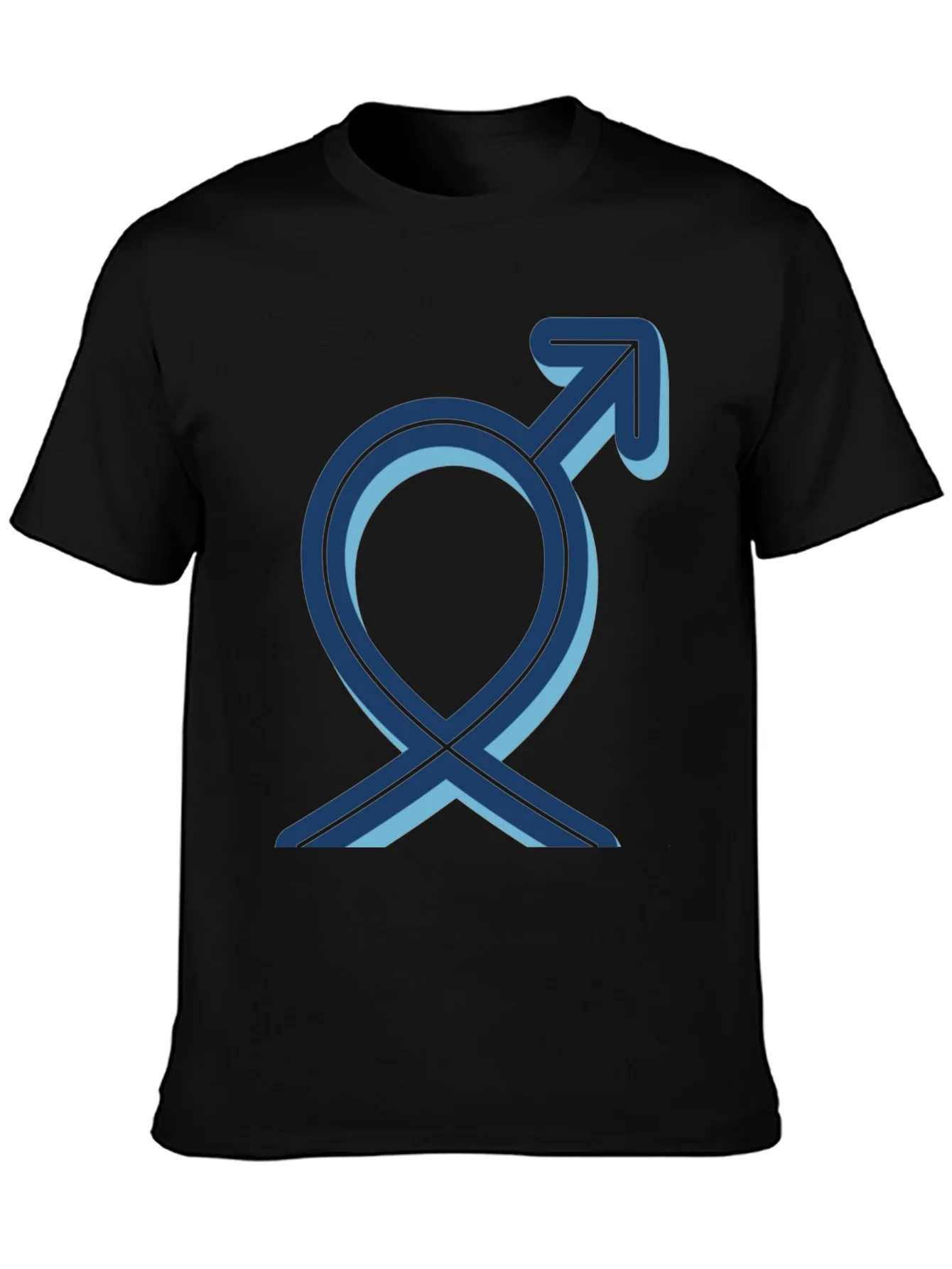 Mens Black T-Shirt with Gender Symbol