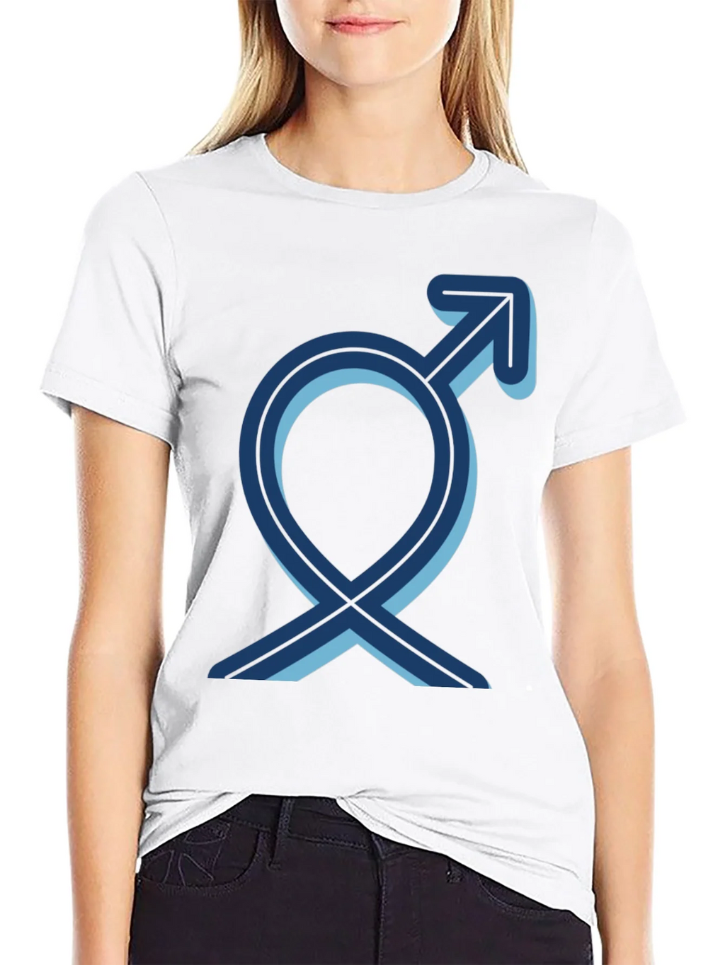 Mens Black T-Shirt with Gender Symbol