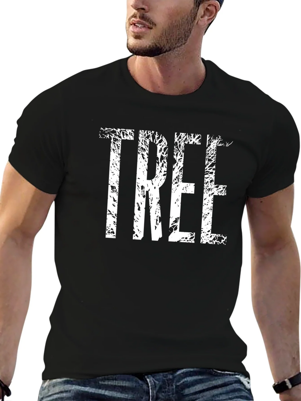Nature Inspired Tree Graphic Tee - Soft Black Shirt
