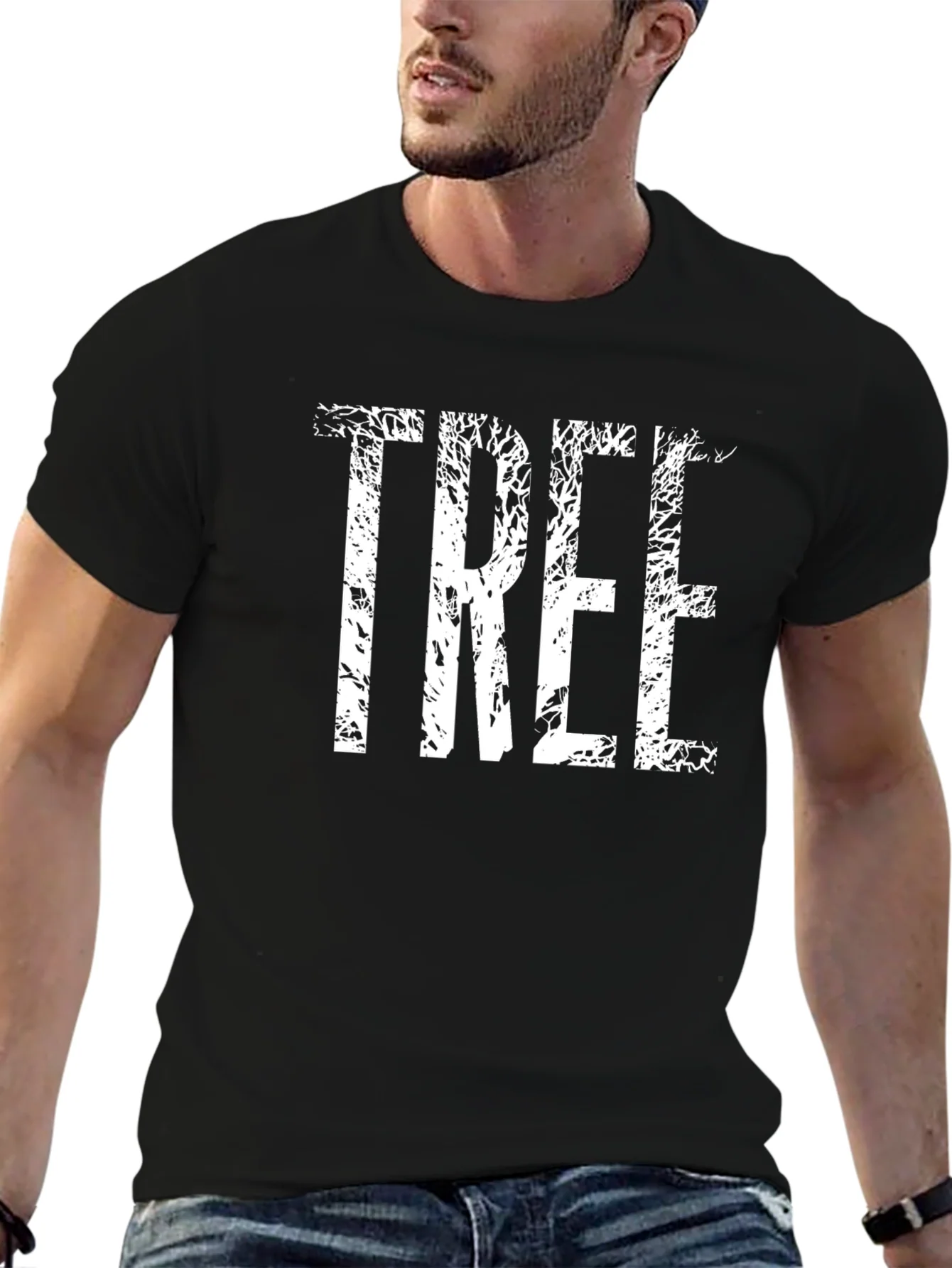 Nature Inspired Tree Graphic Tee - Soft Black Shirt