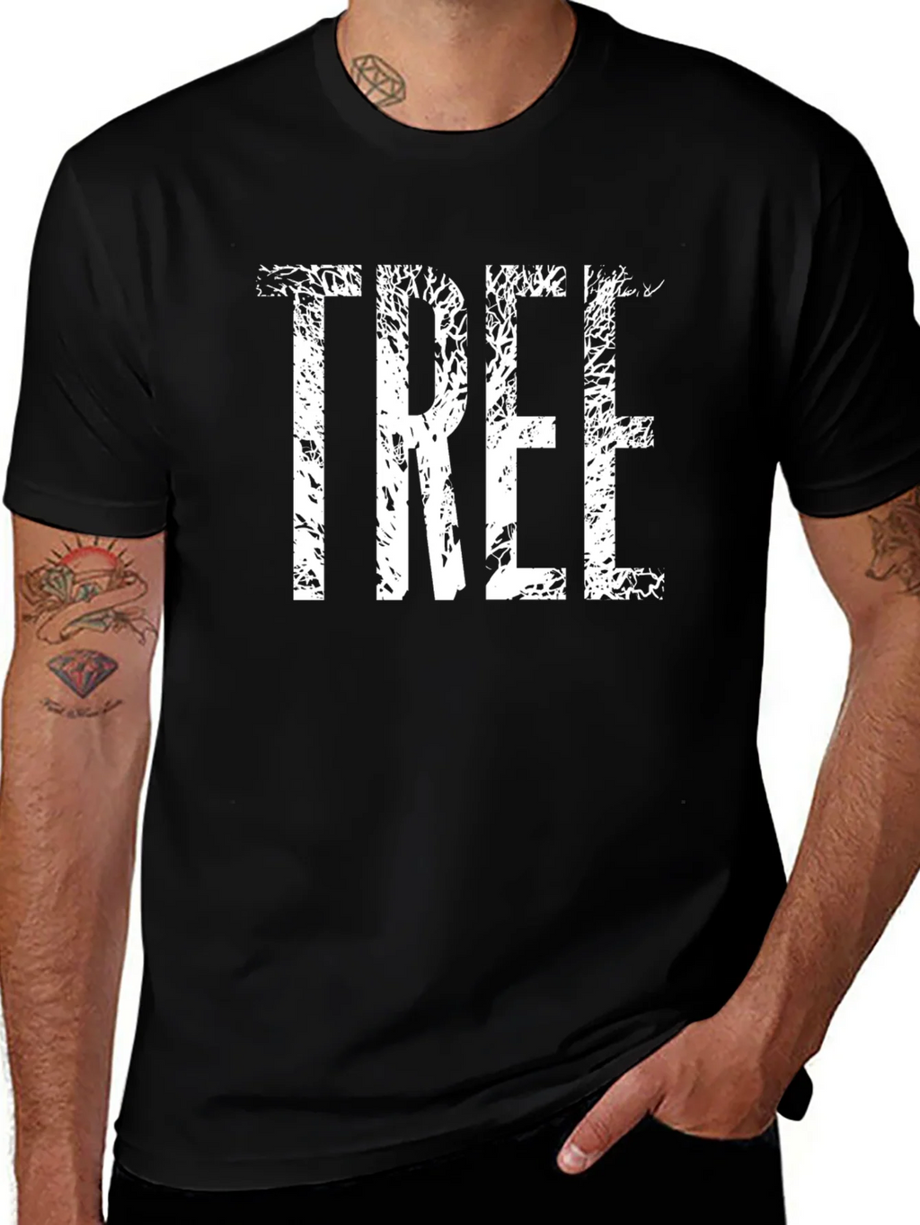 Nature Inspired Tree Graphic Tee - Soft Black Shirt