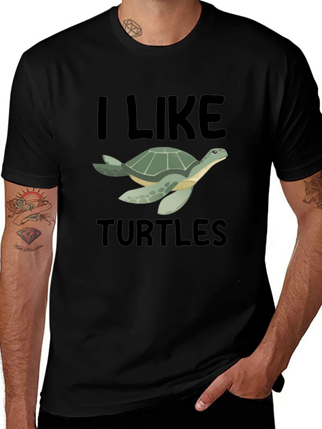 I Like Turtles T-Shirt - Black