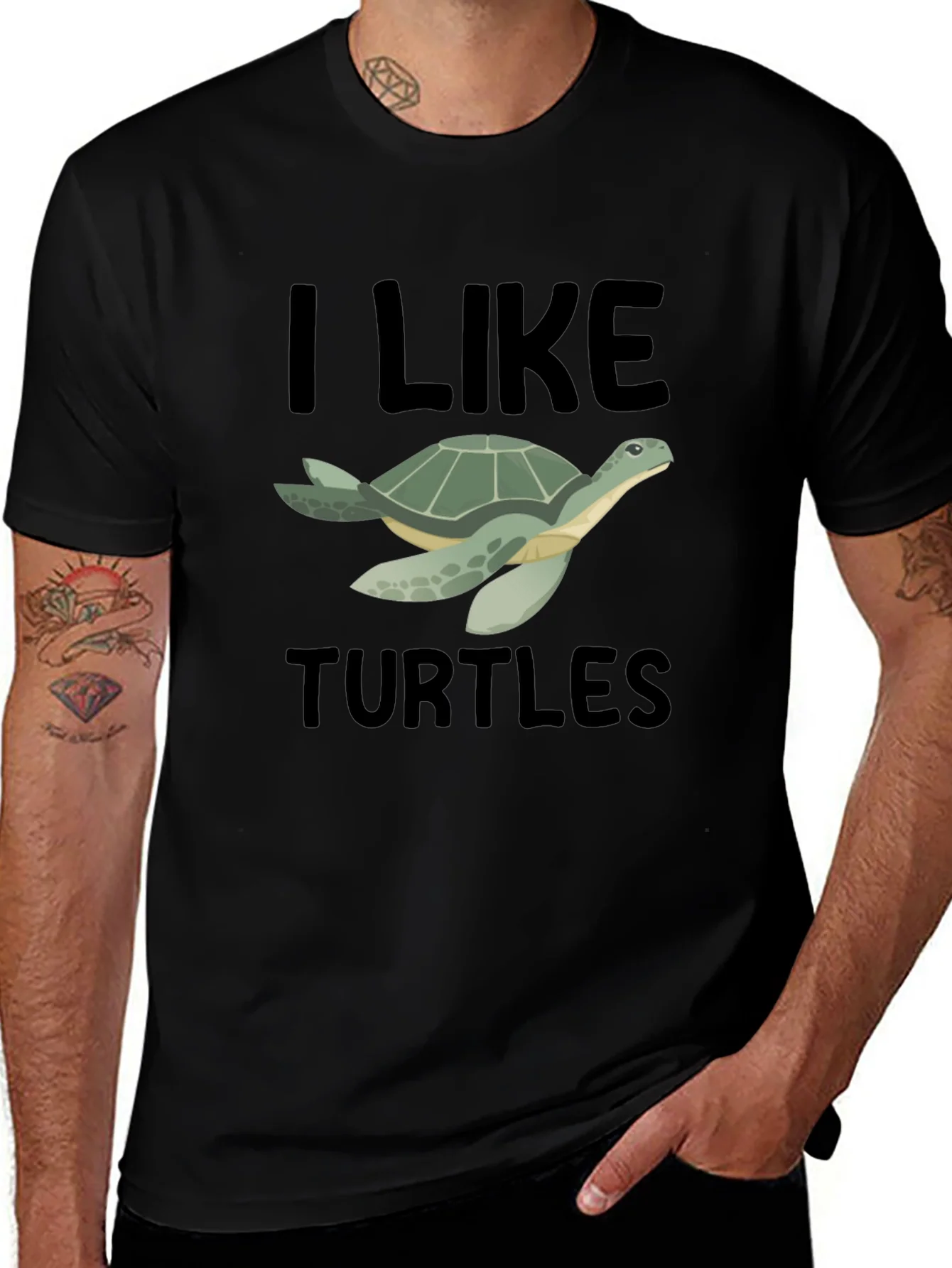 I Like Turtles T-Shirt - Black