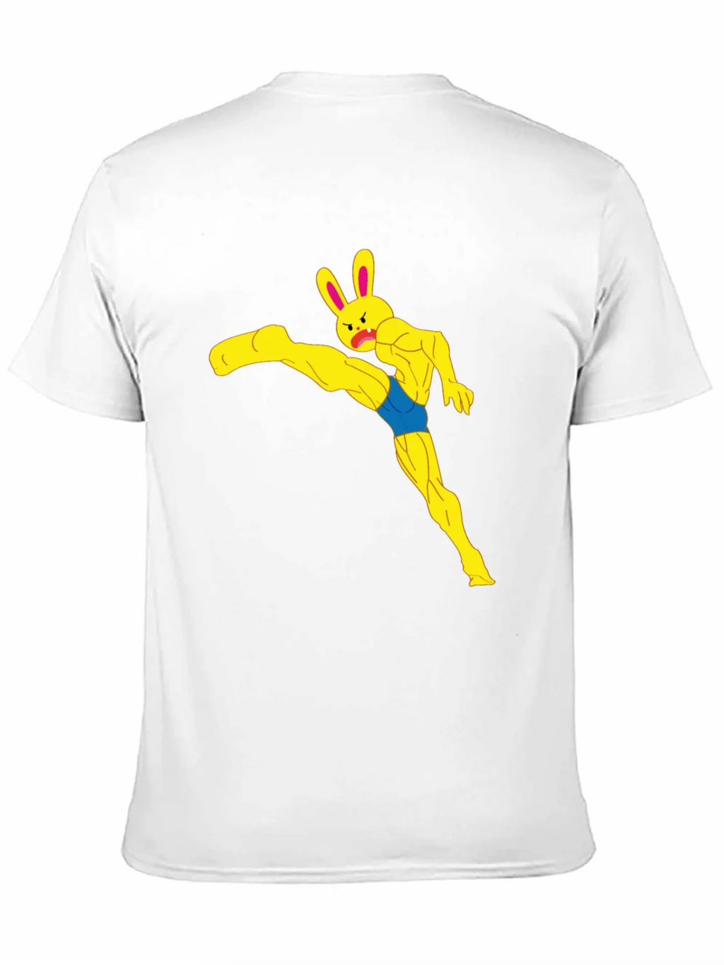Funny Muscle Bunny Graphic Tee - Black