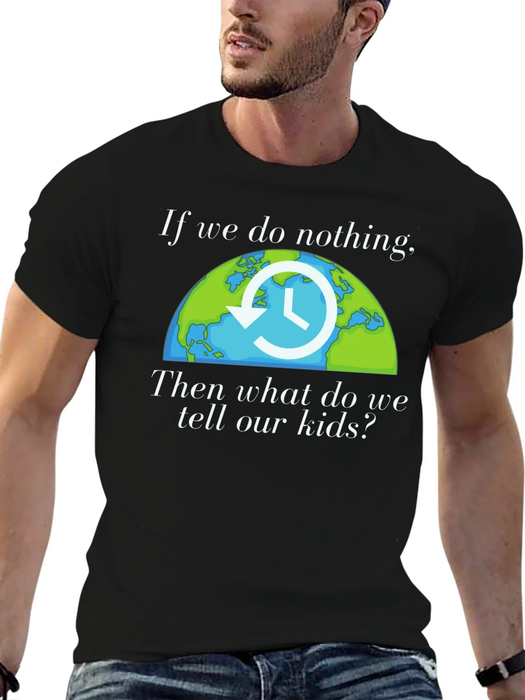 Climate Awareness T-Shirt - Earth Clock Design