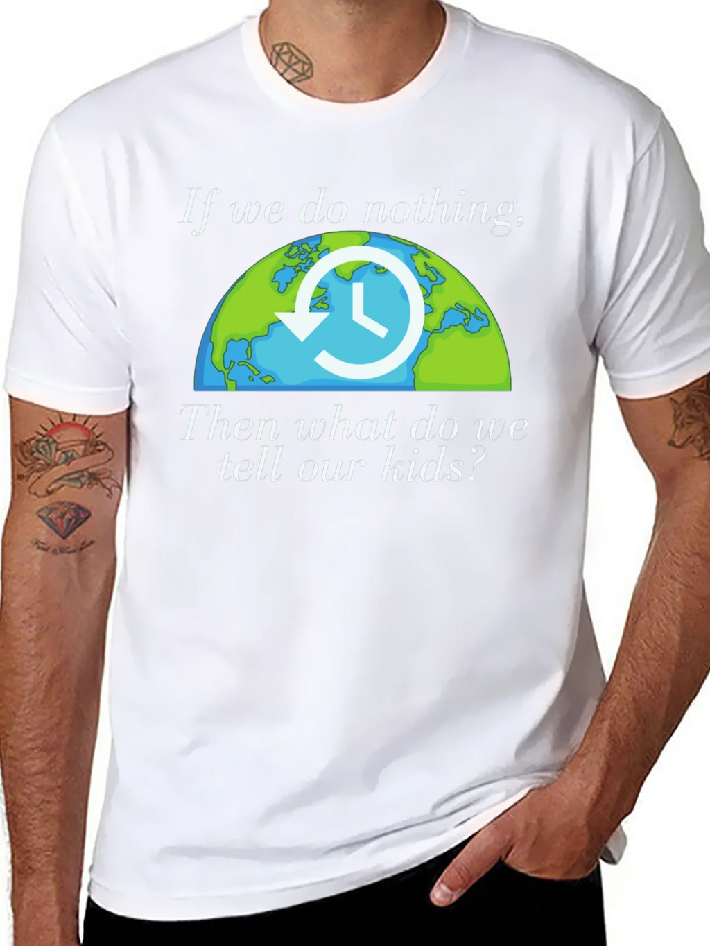 Climate Awareness T-Shirt - Earth Clock Design