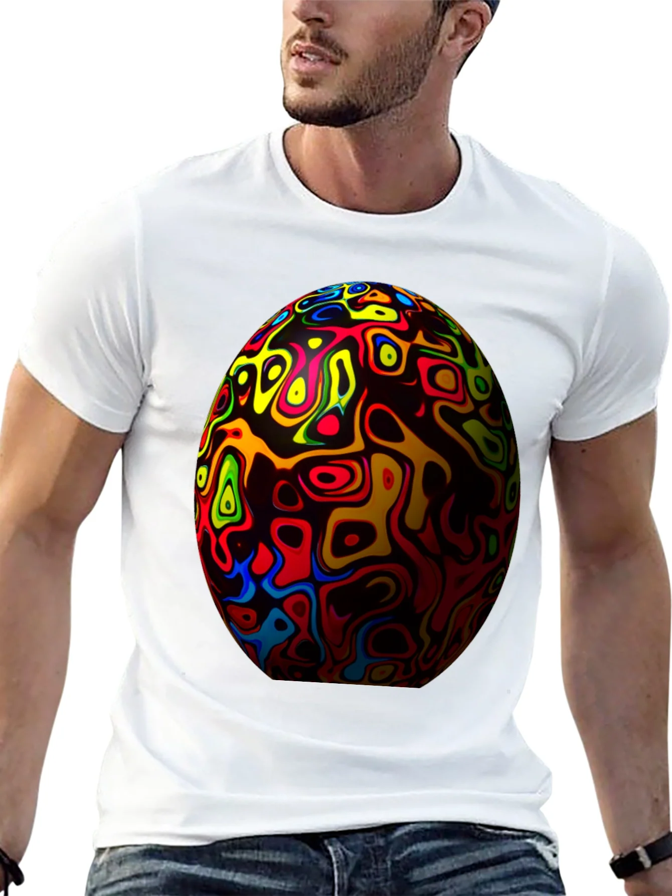 Abstract Sphere Graphic Tee - Unique Design
