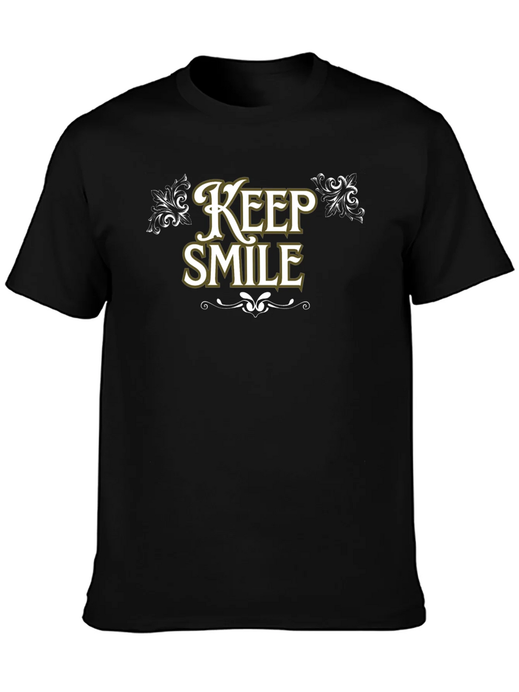 Keep Smile Black Graphic Tee Shirt