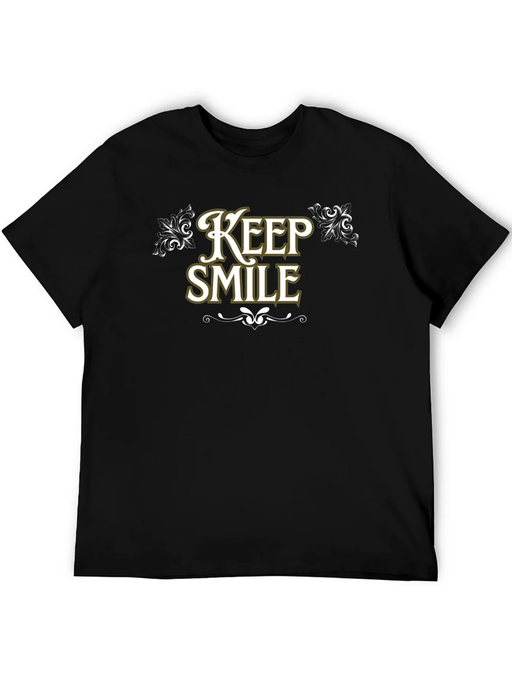 Keep Smile Black Graphic Tee Shirt