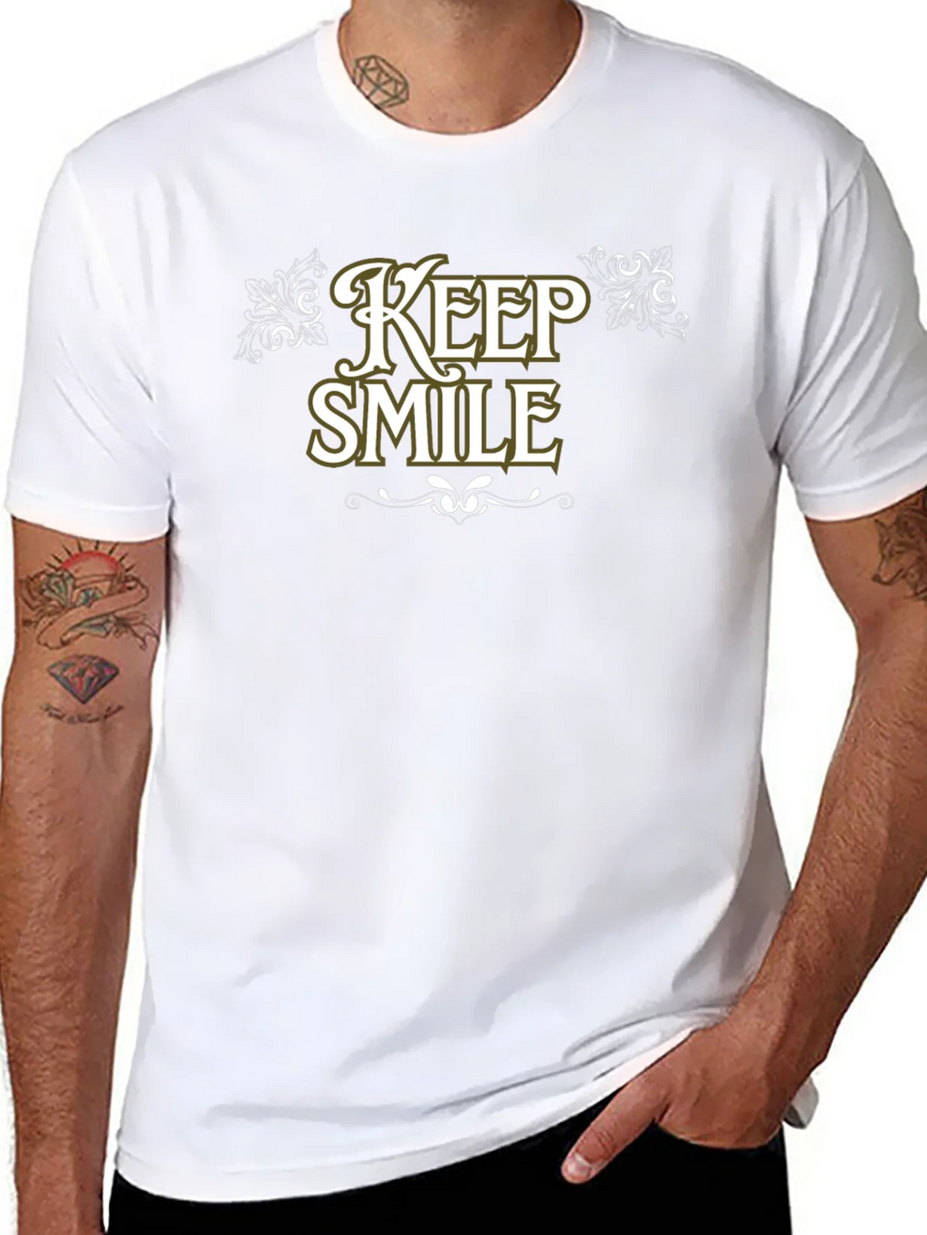 Keep Smile Black Graphic Tee Shirt