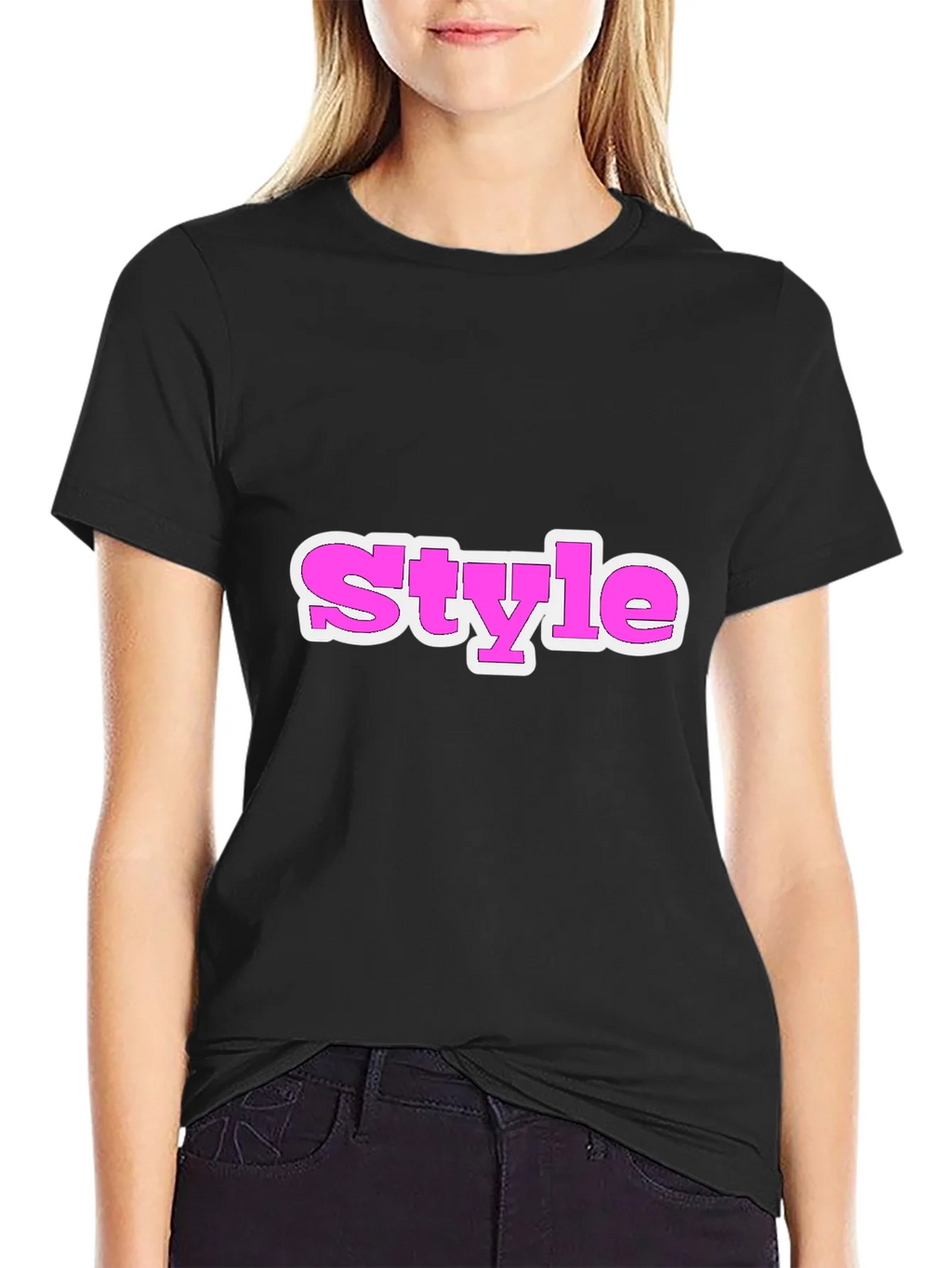 Stylish Black Tee with Style Graphic