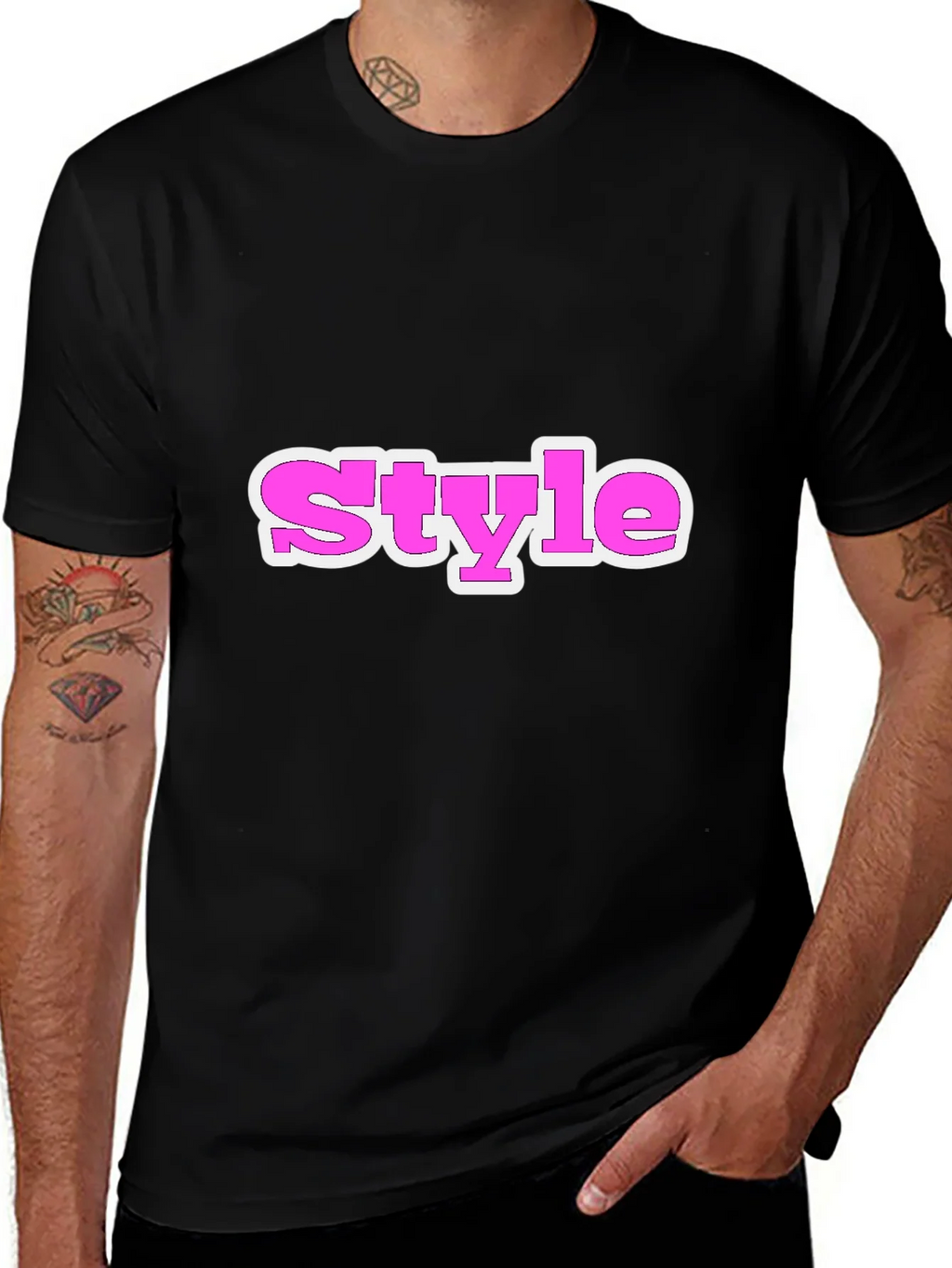 Stylish Black Tee with Style Graphic