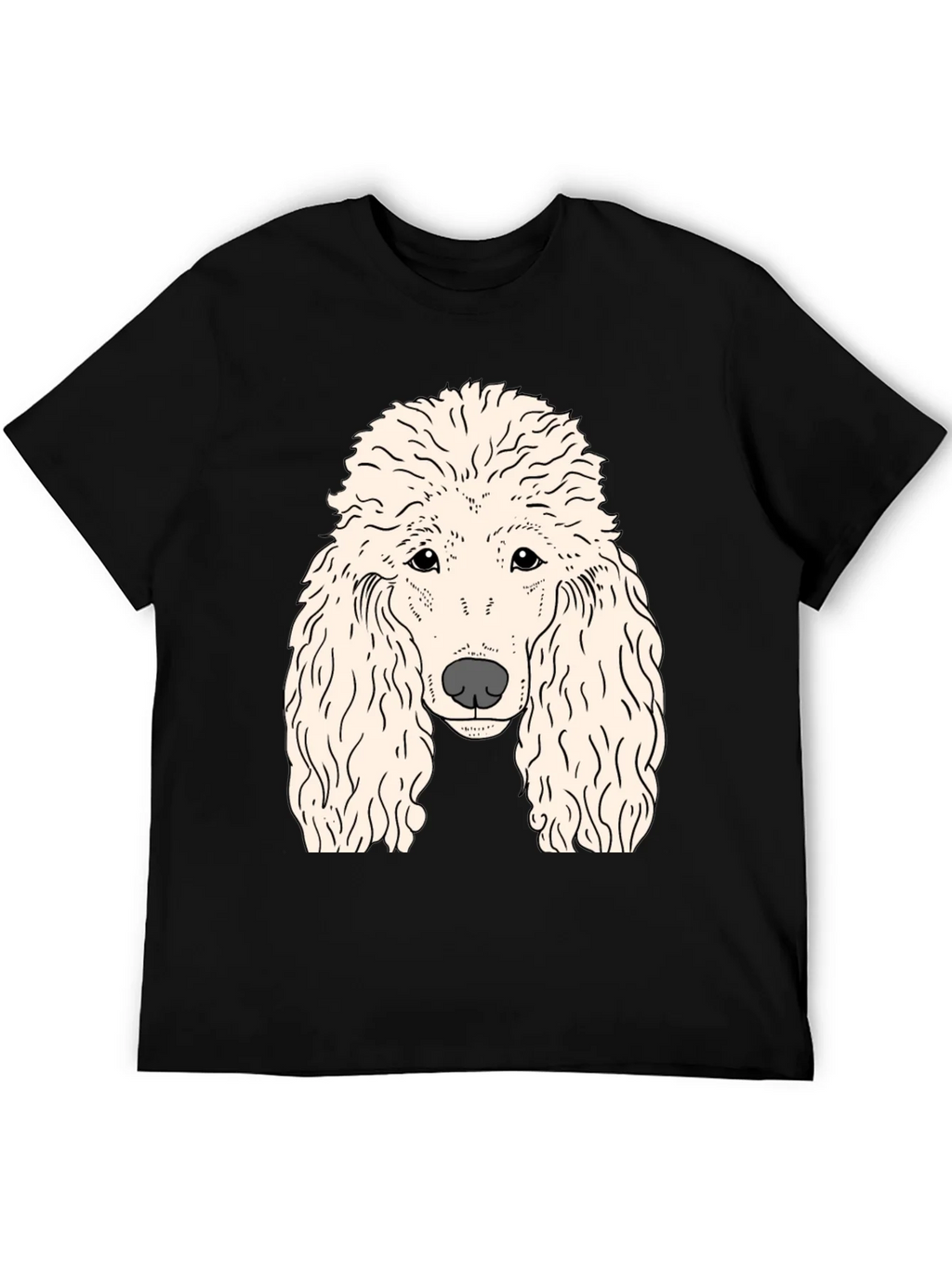 Poodle Graphic T-Shirt - Black Cotton Tee