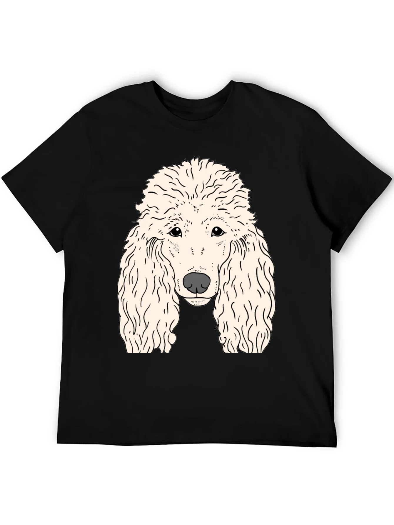 Poodle Graphic T-Shirt - Black Cotton Tee