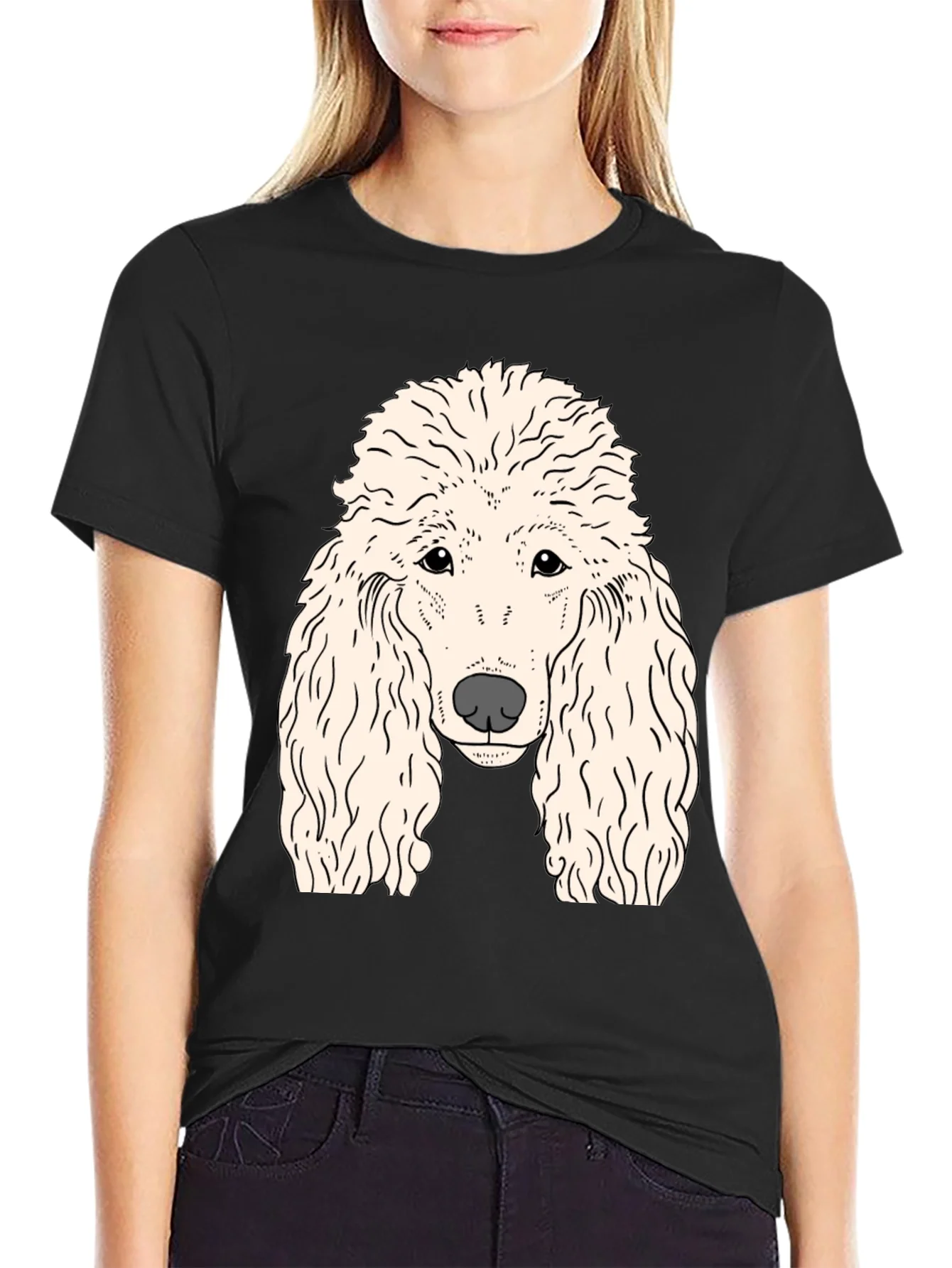 Poodle Graphic T-Shirt - Black Cotton Tee