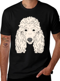 Poodle Graphic T-Shirt - Black Cotton Tee