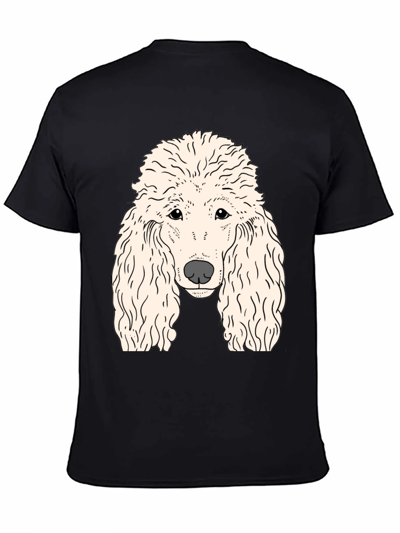 Poodle Graphic T-Shirt - Black Cotton Tee