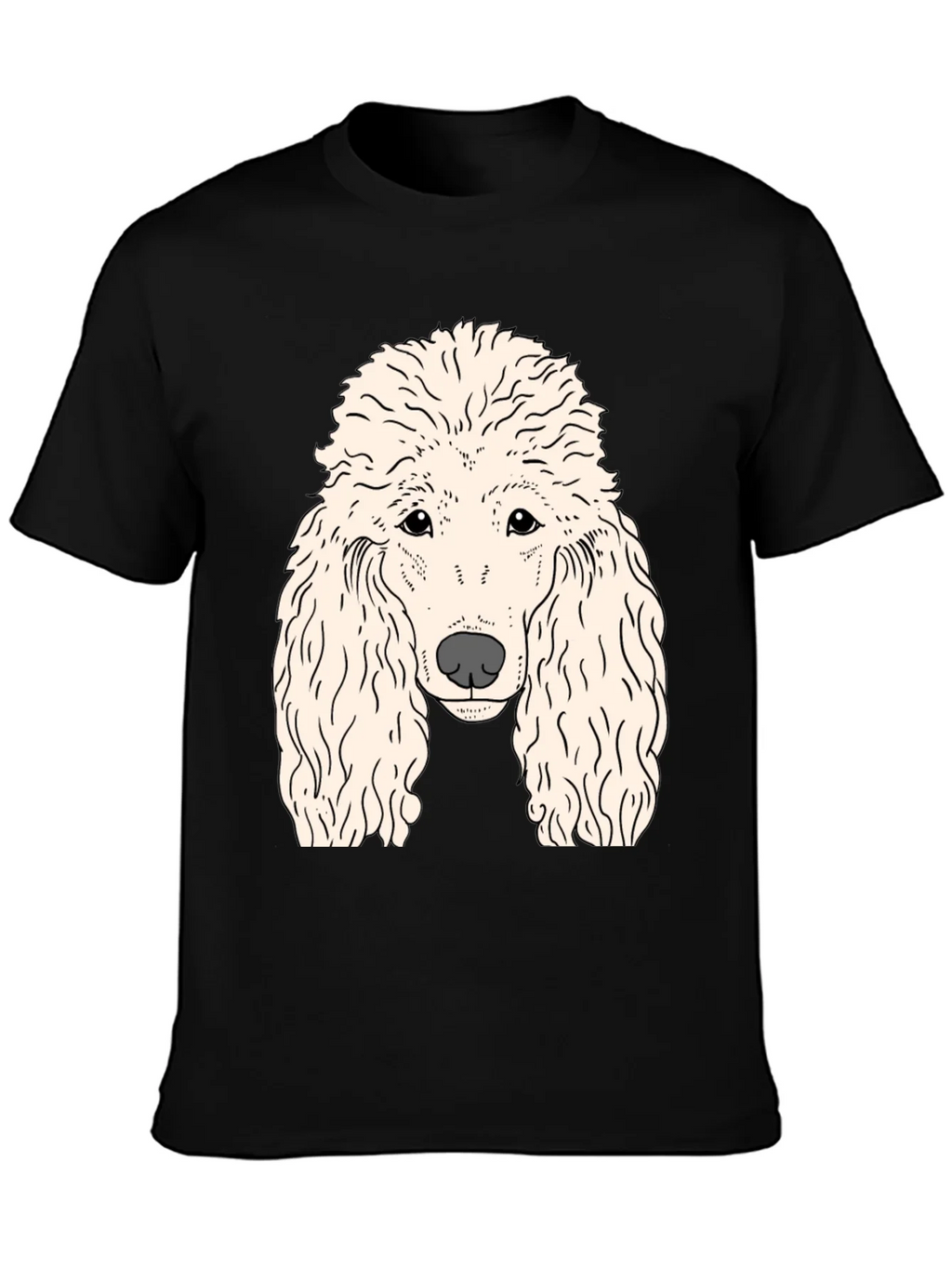 Poodle Graphic T-Shirt - Black Cotton Tee