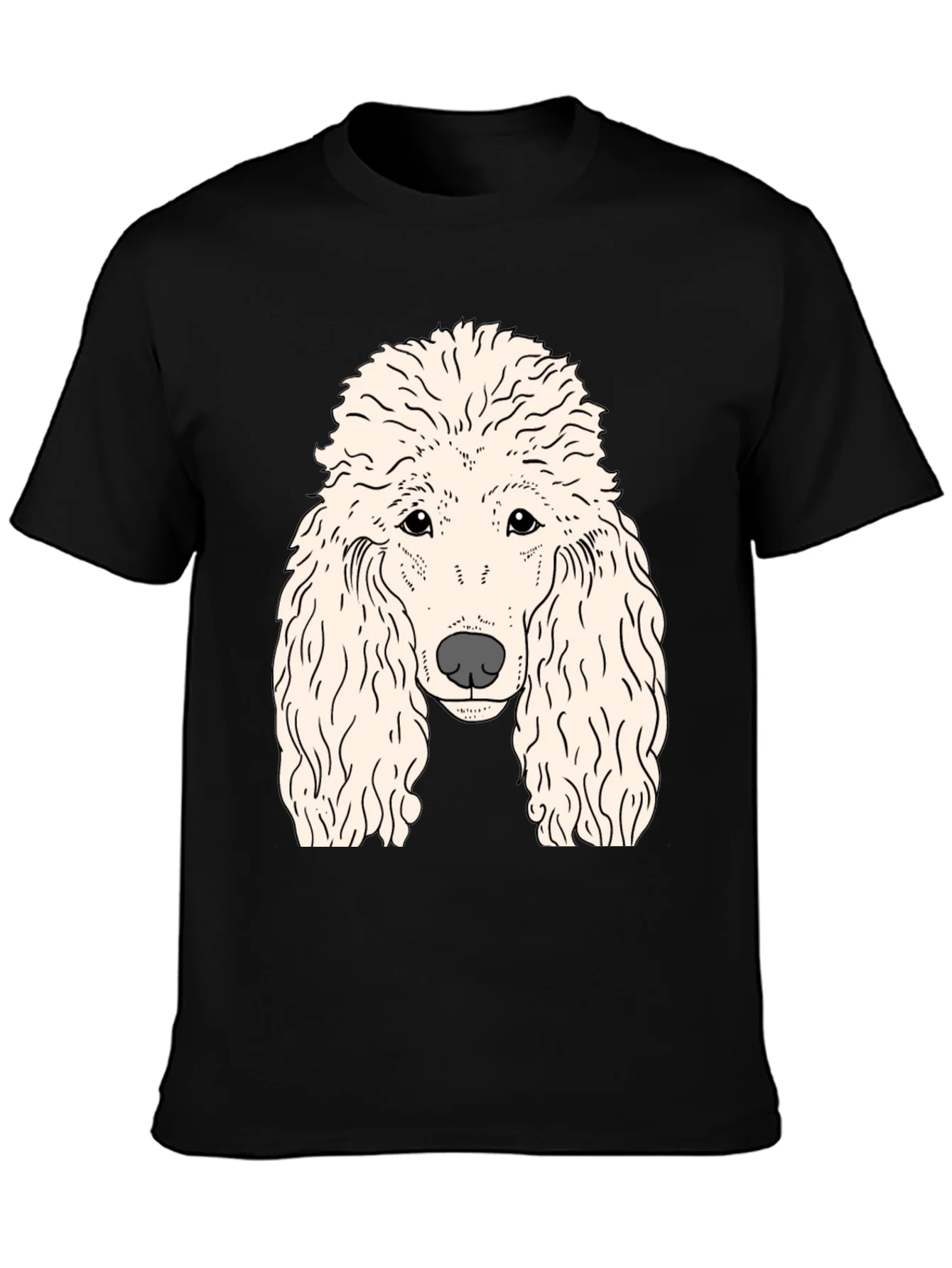 Poodle Graphic T-Shirt - Black Cotton Tee