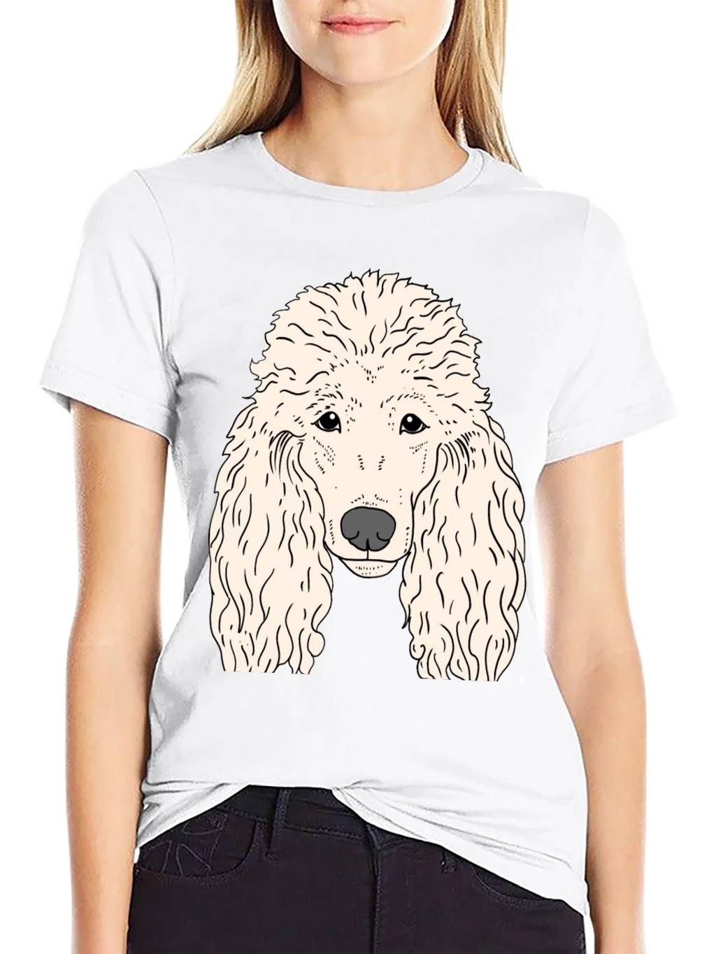 Poodle Graphic T-Shirt - Black Cotton Tee