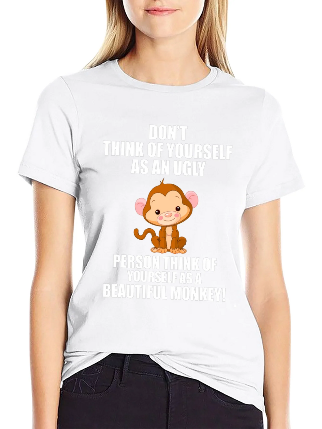 Funny Monkey Graphic Black T-Shirt