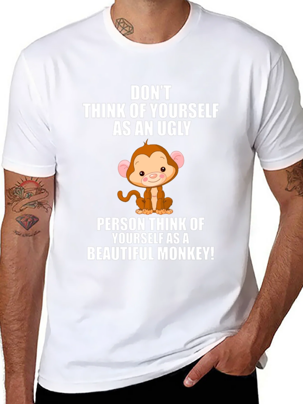 Funny Monkey Graphic Black T-Shirt