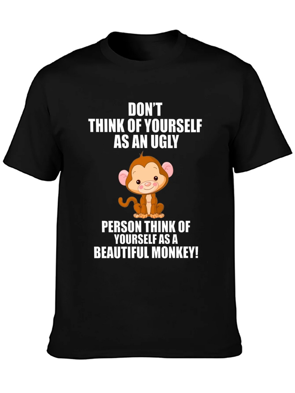 Funny Monkey Graphic Black T-Shirt