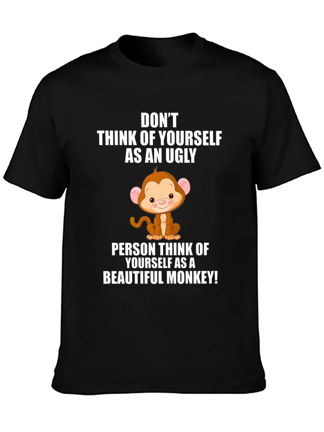 Funny Monkey Graphic Black T-Shirt