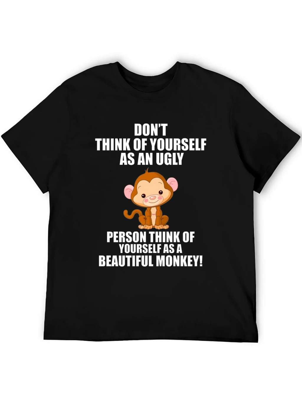 Funny Monkey Graphic Black T-Shirt