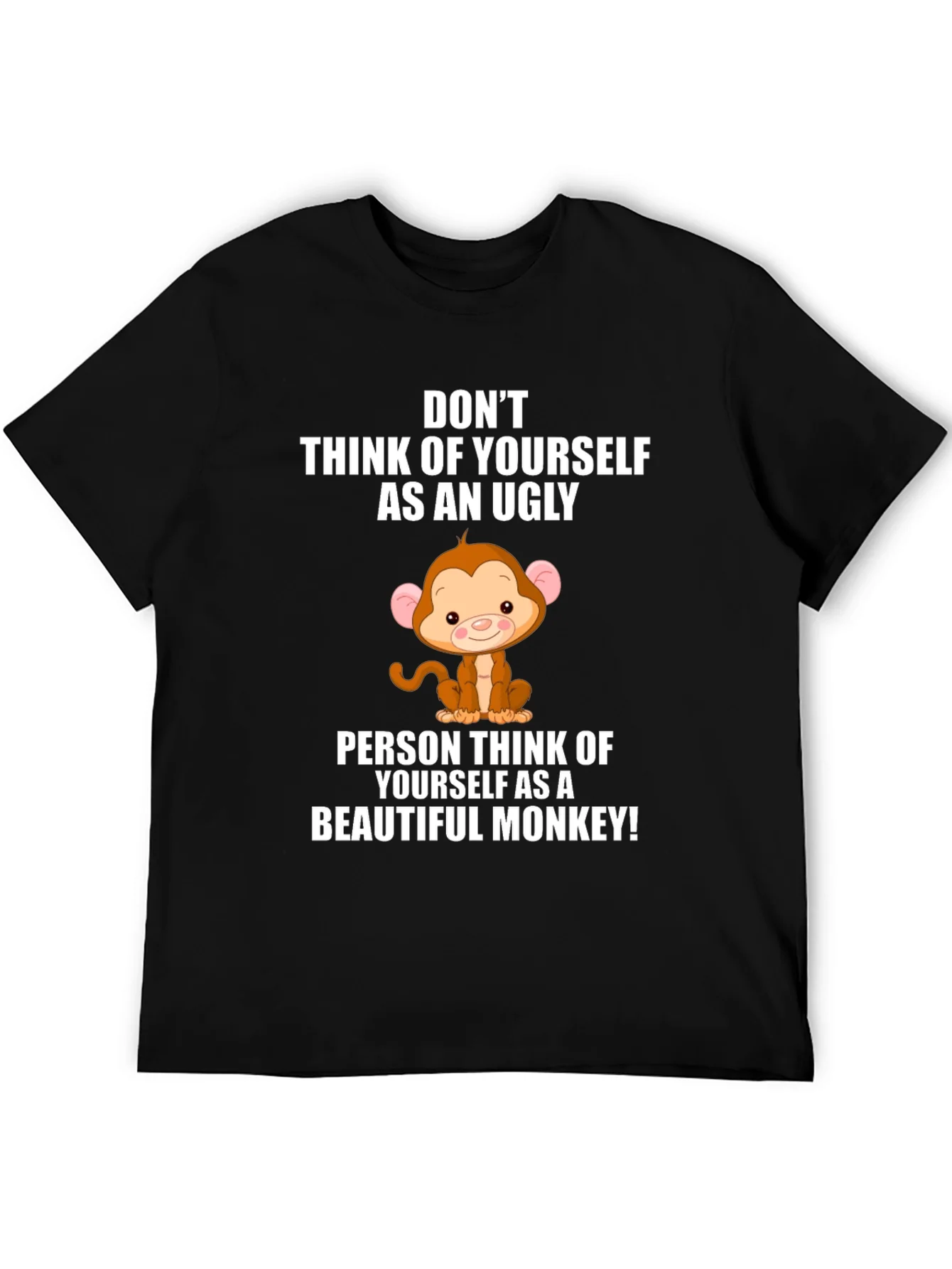Funny Monkey Graphic Black T-Shirt
