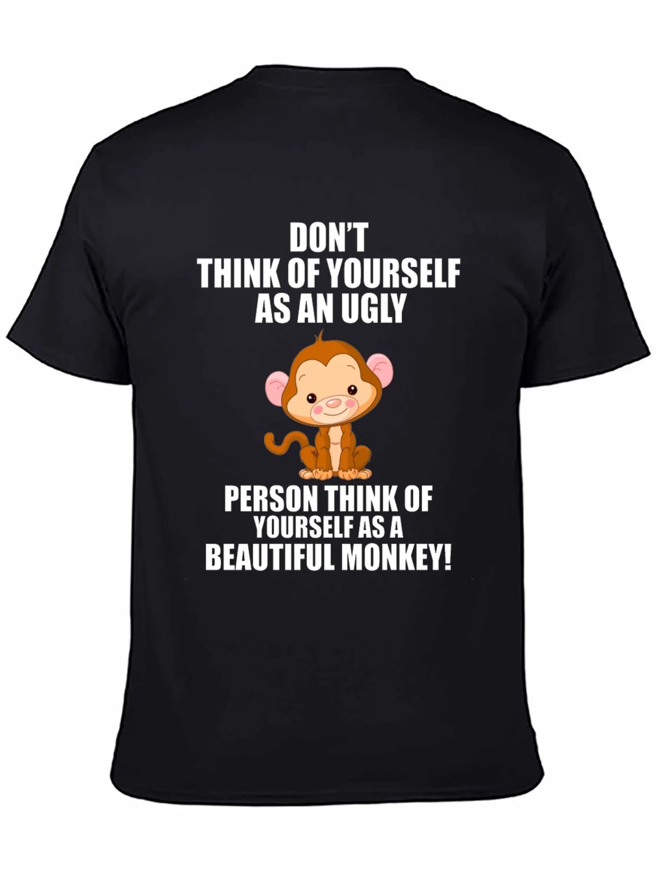 Funny Monkey Graphic Black T-Shirt