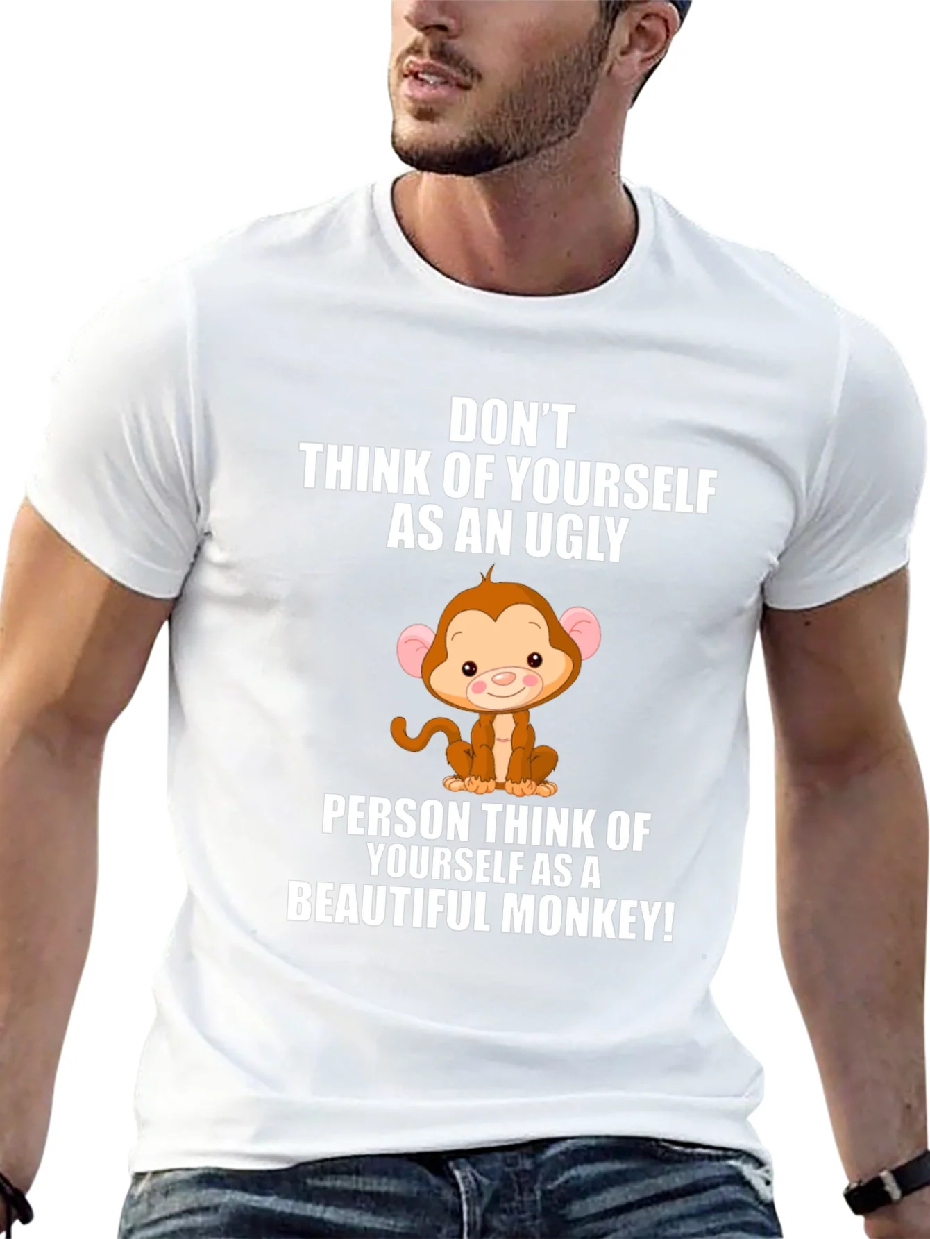 Funny Monkey Graphic Black T-Shirt