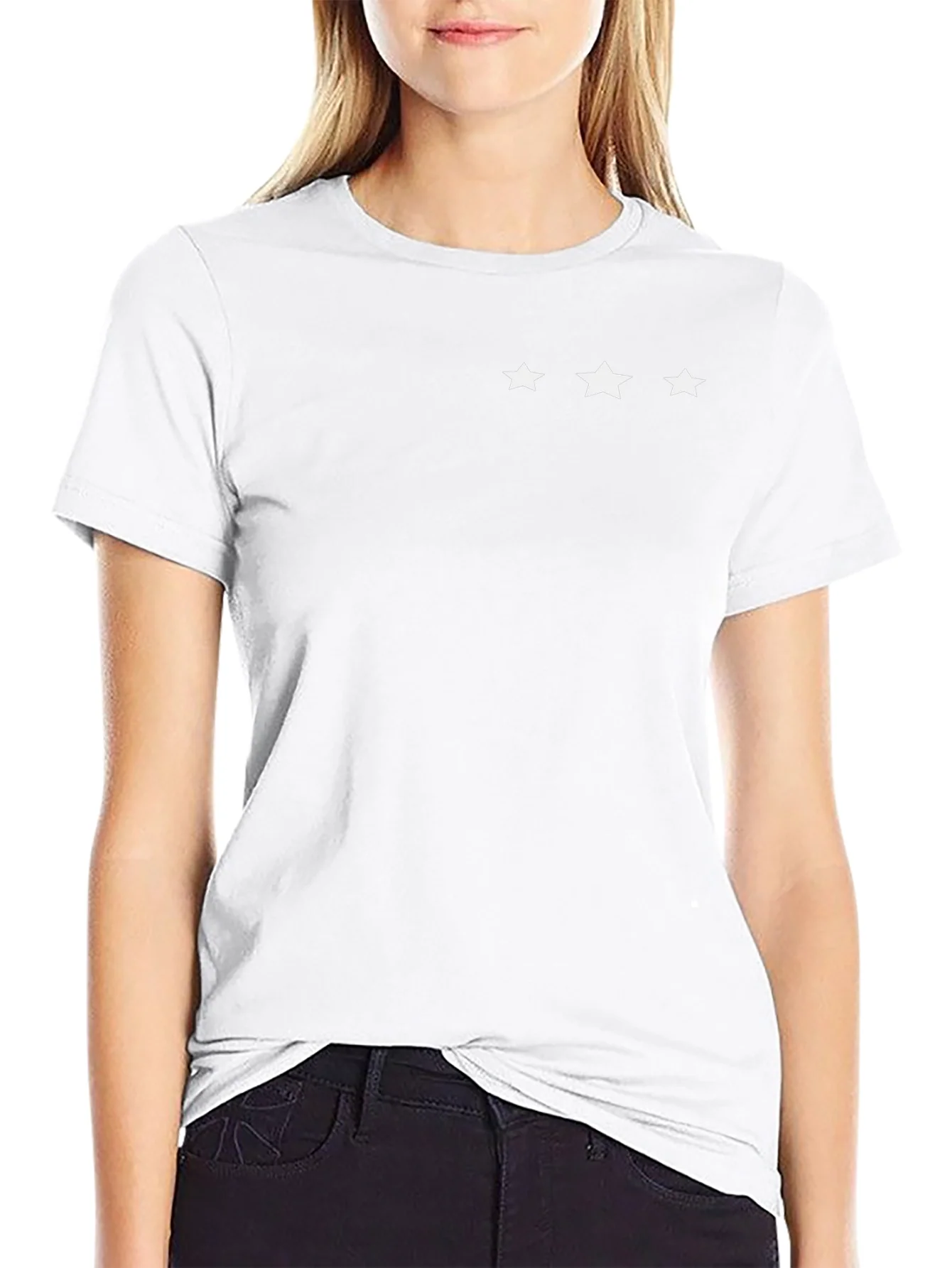 Mens Black T-Shirt with 3 Star Design