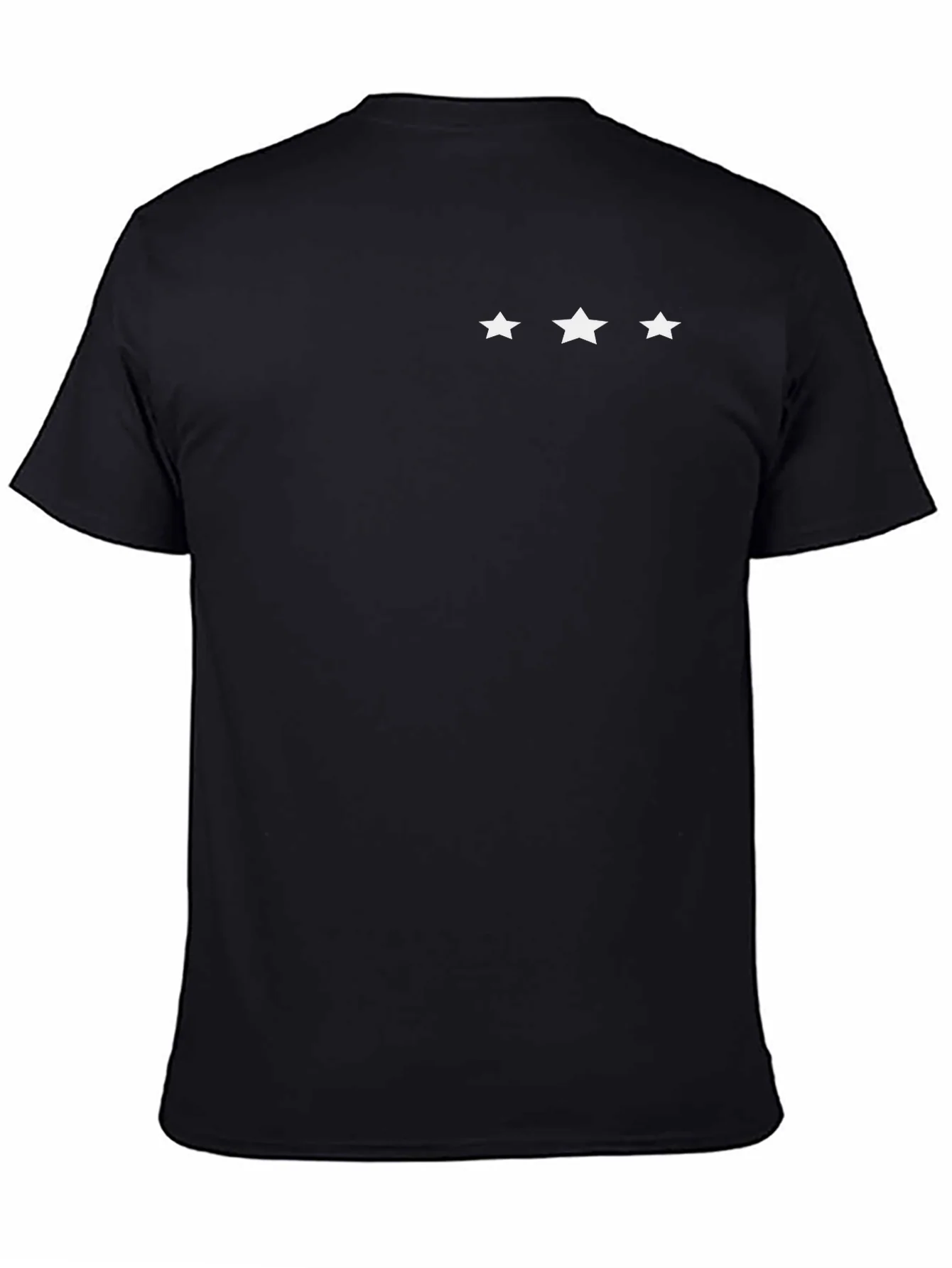 Mens Black T-Shirt with 3 Star Design