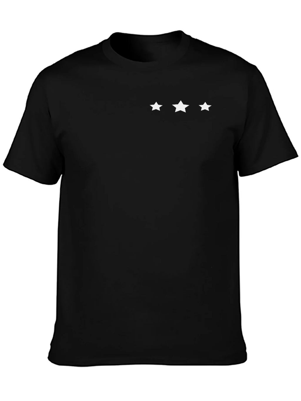 Mens Black T-Shirt with 3 Star Design