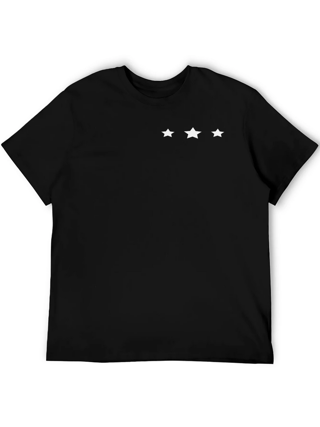 Mens Black T-Shirt with 3 Star Design
