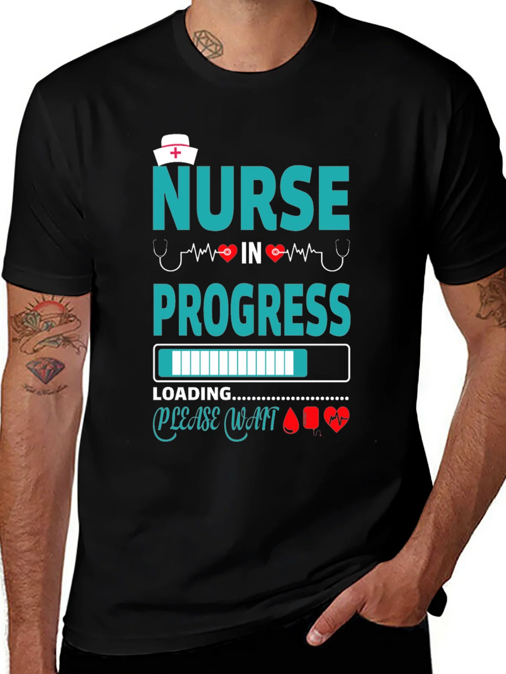 Nurse in Progress Black T-Shirt