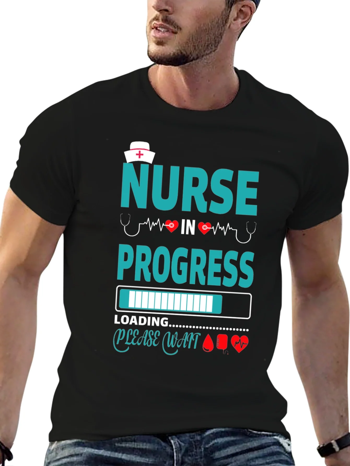 Nurse in Progress Black T-Shirt