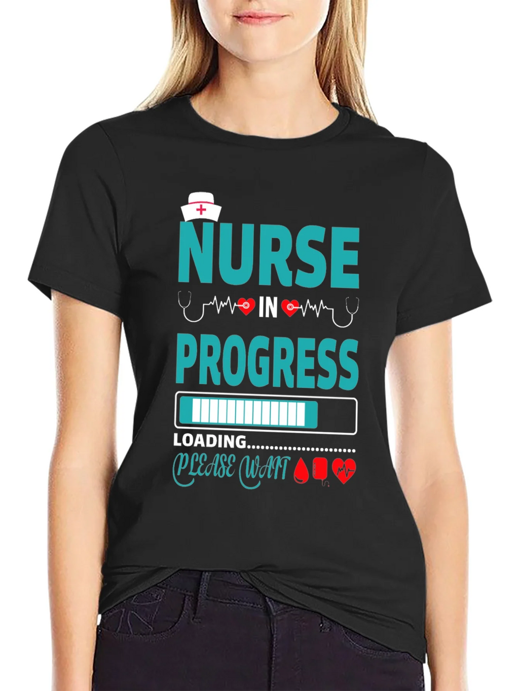 Nurse in Progress Black T-Shirt