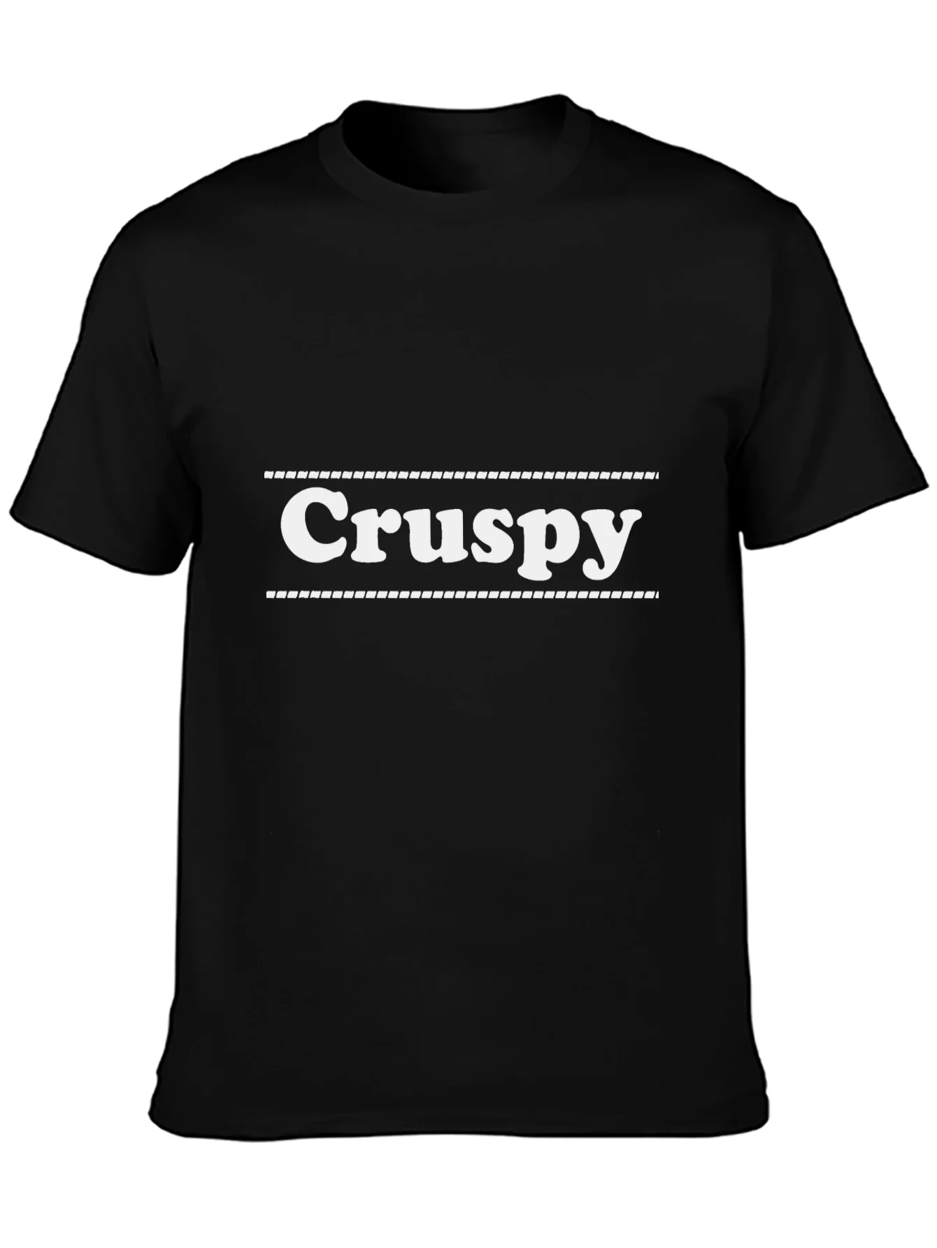 Crispy Graphic Tee - Black Cotton Blend Casual T-Shirt