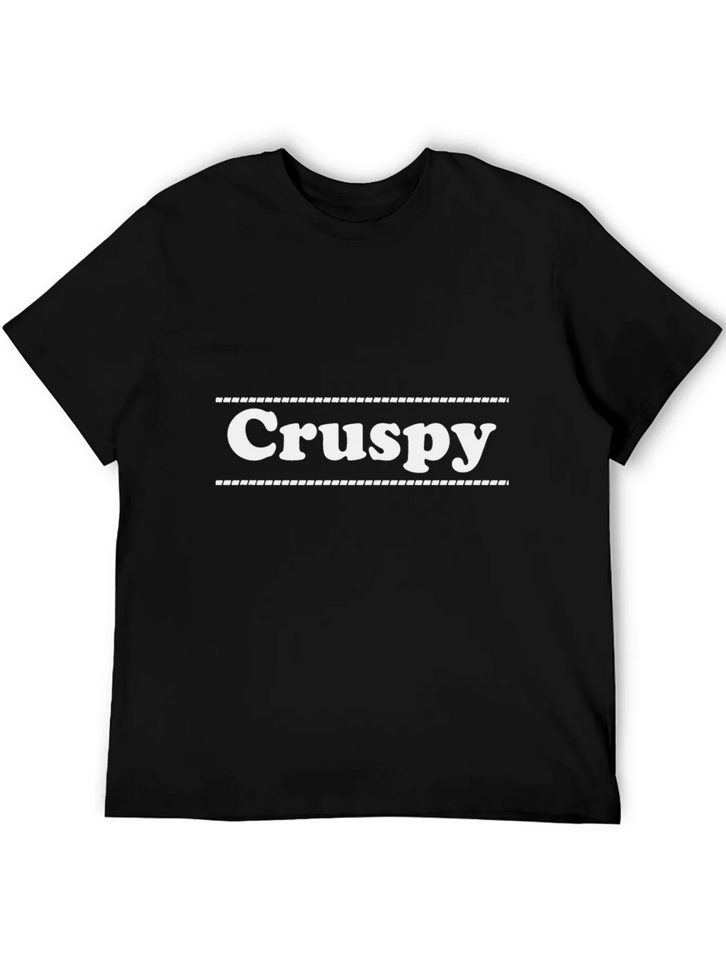 Crispy Graphic Tee - Black Cotton Blend Casual T-Shirt