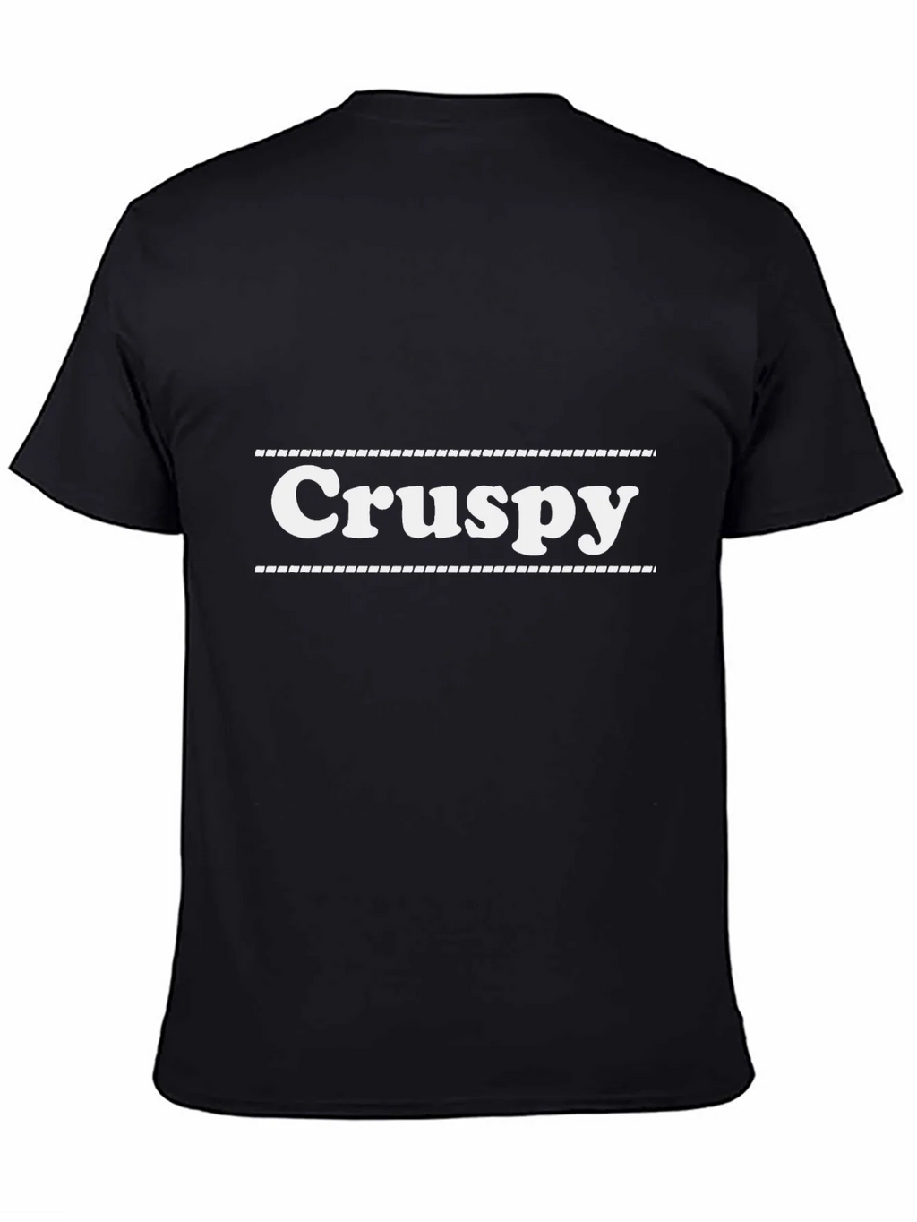 Crispy Graphic Tee - Black Cotton Blend Casual T-Shirt