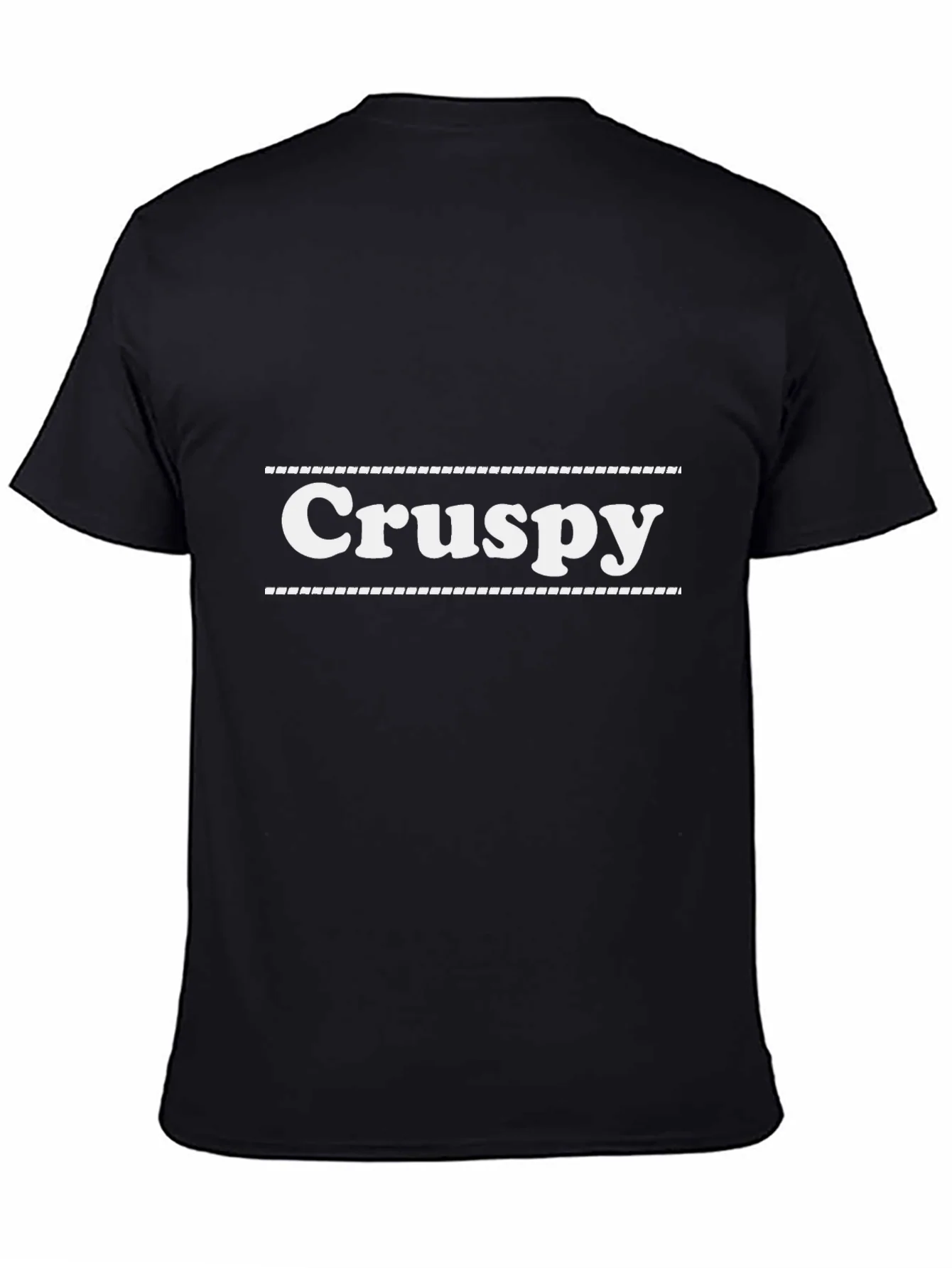 Crispy Graphic Tee - Black Cotton Blend Casual T-Shirt