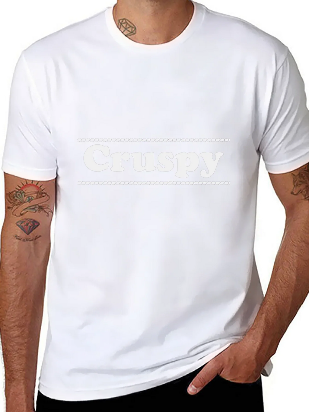 Crispy Graphic Tee - Black Cotton Blend Casual T-Shirt