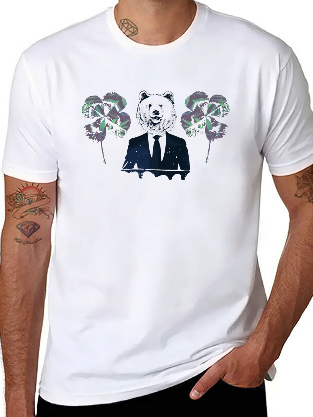 Mens Graphic Print Black T-Shirt
